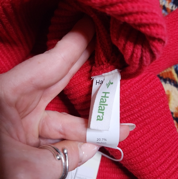 Halara High Neck Long Sleeve Asymmetric Hem Work Sweater - Picture 12 of 12